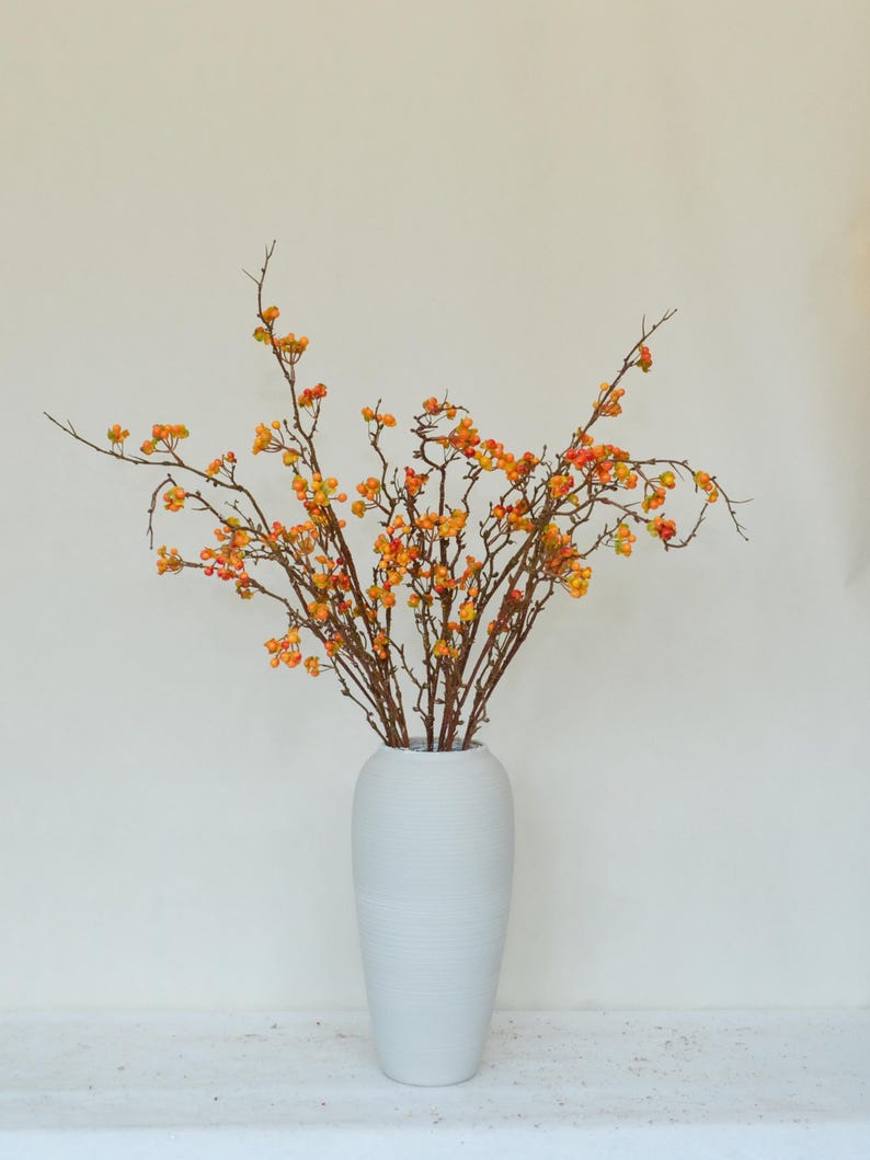 Quality Bittersweet Fruit Long Branch, Artificial Fall Berry Crafts