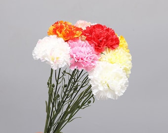 フェイクカーネーションの茎と葉、造花クラフト、ホームフラワー