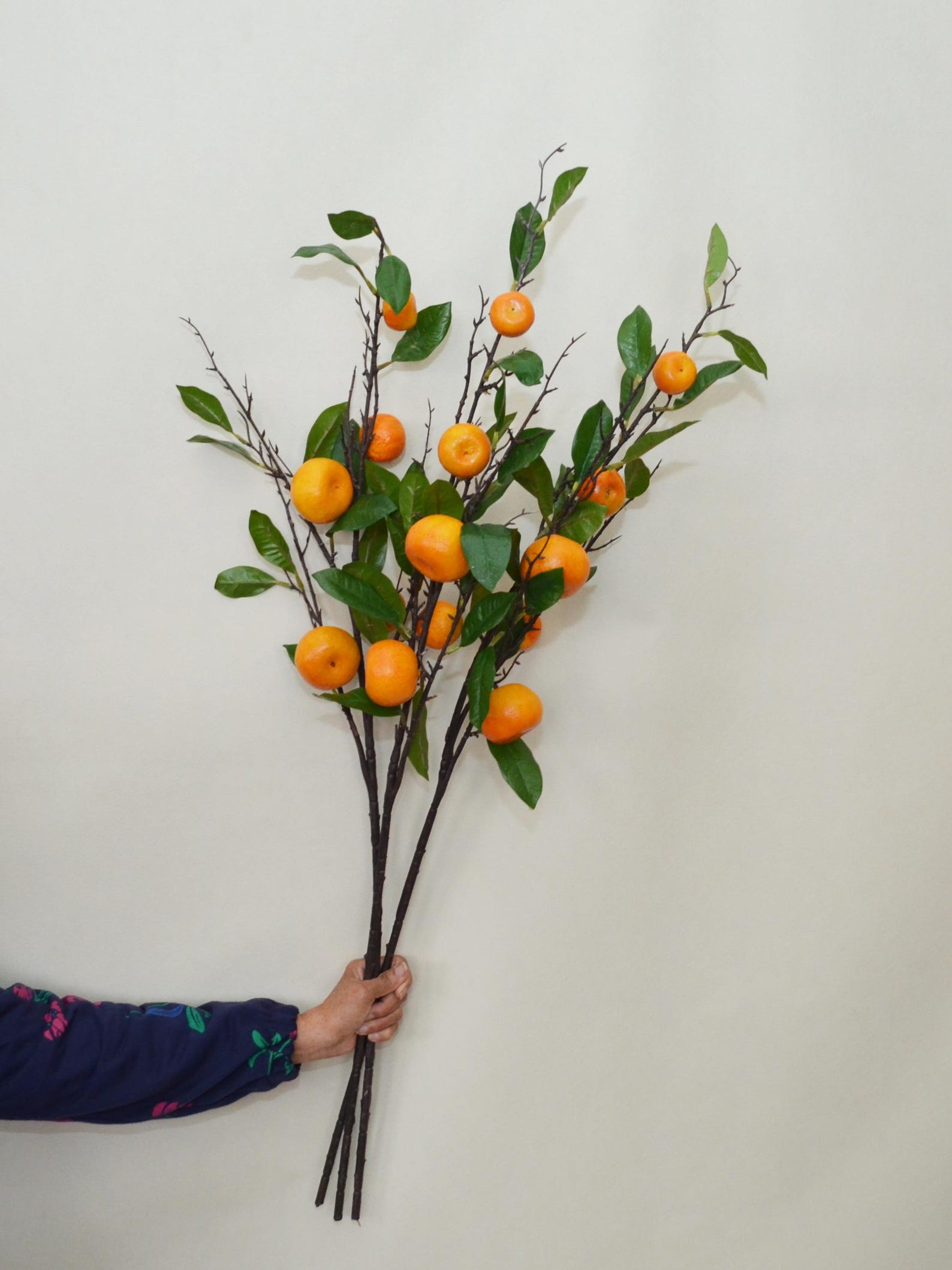 Realistic Citrus Stem, Artificial Orange Fruit Stem With Leaves, Autumn ...
