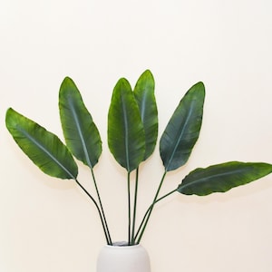 Fake Bird of Paradise Leaves, Banana Leaves, Artificial Flower Crafts, Tropical Flower Decoration, Wedding Party Bouquet Garland Filler