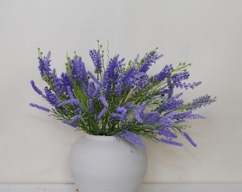 Decoración de lavanda artificial, flores silvestres realistas, espray de salvia artificial, tallo floral para boda, decoración del hogar, artesanía con flores artificiales, arreglos florales para boda