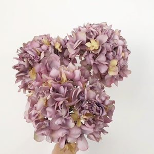 Artificial Dried Hydrangea Stems, Living Room Fake Flower Arrangement, Wedding Bridal Bouquets, Dining Table Vase Fillers, for Indoor Decor