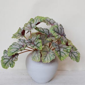 Artificial Heuchera Leaves and Stems, Coral Bells Flower Stems, Wedding Arrangements, Variegated Leaf Plants, Home Decor, Fake Flower Crafts
