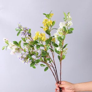 Murraya Paniculata, Fake Orange Jasmine, Faux Lilac Spray, Rustic Wildflower, Artificial Flower Craft, Home Floral Decor, for Bouquet Wreath