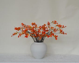 人工葉枝、秋の紅葉の小枝、秋の緑の工芸品、家庭の花飾り、ガーランドリースアーチブーケフィラー、ウェディングアレンジメント