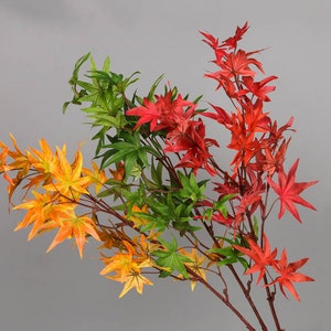 Fake Maple Leaf Branch, Autumn Foliage Twigs, Artificial Floral Crafts, Rustic Greenery, Home Plant Decor, Wedding Party Floral Arrangement