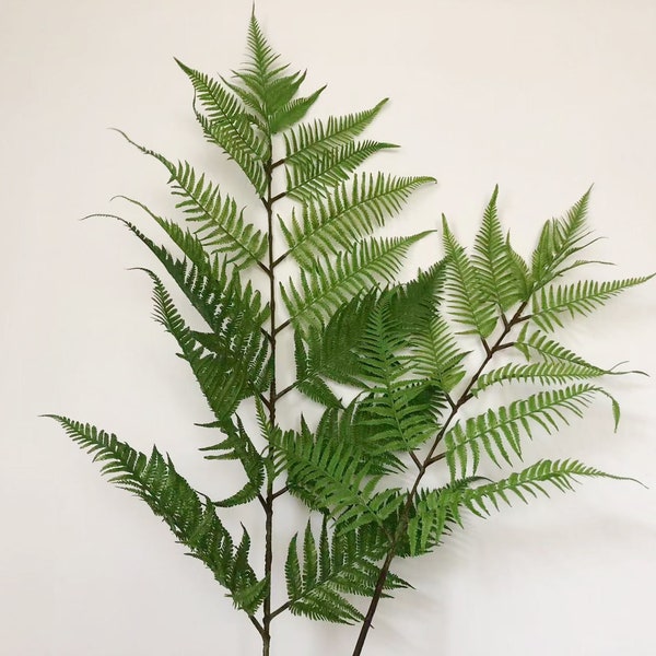 Artificial Fern Leaves with Long Stem, Fake Tropical Plant Crafts, Home Floral Decor, Window Greenery Ornament, Wedding Party Arrangement