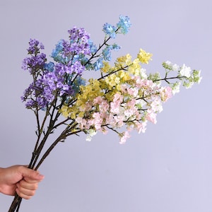 Pear Blossom Branch with Buds, Spring Rustic Wildflowers, Artificial Flower Crafts, Home Floral Decor, Wedding Party Arrangement Centerpiece