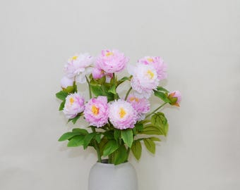 Artificial Peony Stems with Foliage, Fake Peony Flowers, Faux Floral Crafts, Wedding Peonies, Peony Decor, Peony Centrepieces, Home Decor