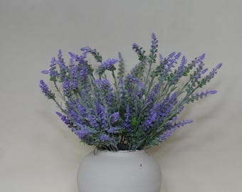 Decoración de lavanda artificial, relleno para jarrones de cocina, espray de salvia artificial, decoración del hogar, artesanía con flores artificiales, flores silvestres realistas, tallo floral para bodas