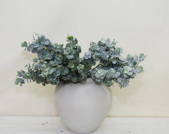 Rama de eucalipto artificial, follaje artificial, decoración de plantas para el hogar, centro de mesa para arreglos florales de boda, ramo de hierba