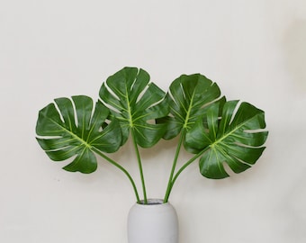 Kunstmatige monstera-stengel met bladeren, nep tropisch gebladerte, nepgroen, jungledecor, nepbladeren, groenaccenten, kamerplanten