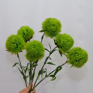 Real Touch Dianthus Green Ball, Dianthus Green Ball Stem, Artificial Plant, DIY Floral, Home Decoration, Gifts, Wedding Centerpieces