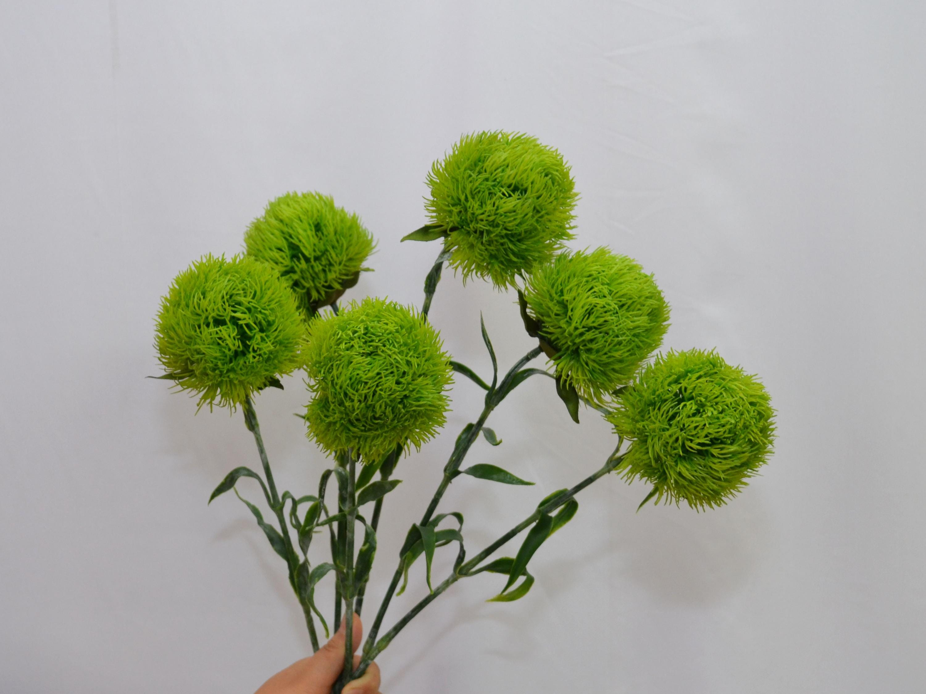 Real Touch Dianthus Green Ball, Dianthus Green Ball Stem