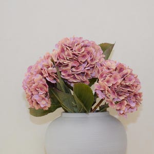 Real Touch Hortensie Stamm mit Laub, Vintage Blumen Handwerk, Haus Blumendekor, Hochzeit Brautstrauß, Esstisch Vasenfüller, für Lounge