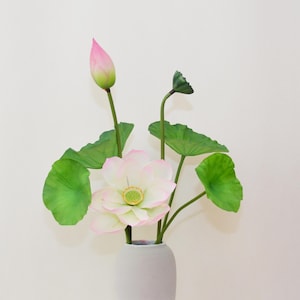 Artificial Lotus Flower with Long Stem, Lotus Leaves, Lotus Pods, Lotus Heads, Lotus Rustic Style, Wedding Arrangements, Plant Themed Crafts
