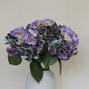 Real Touch Hortensie Stengel mit Blättern, Fake Flower Craft, Home Blumendekor, Hochzeit Brautstrauß, Esstisch Vasenfüller