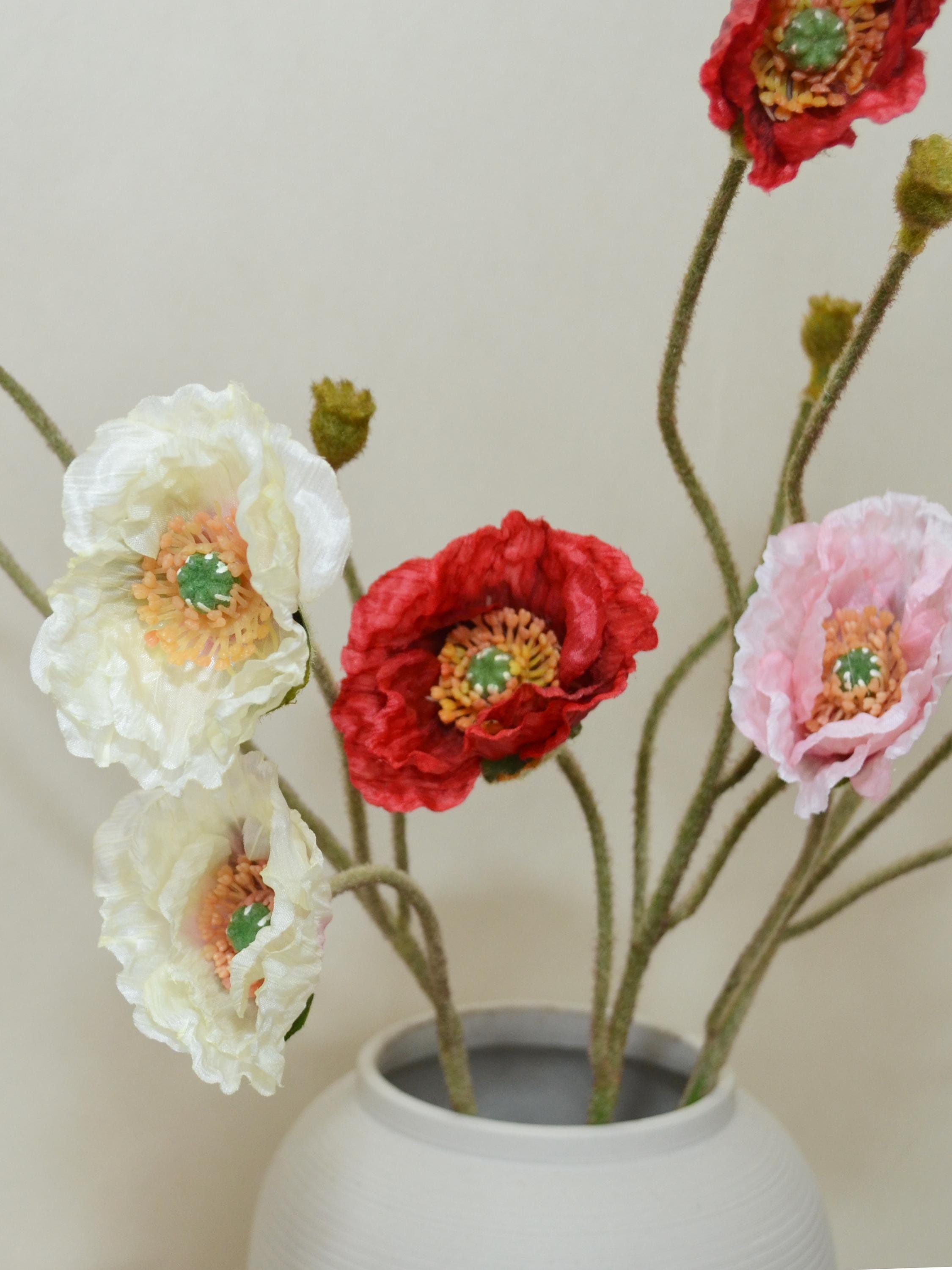 造花のポピーの実、シルクのポピーの花、造花、ポピーのフラワー