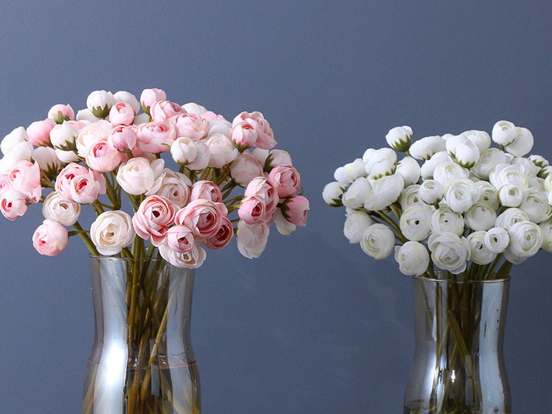 Pink Ranunculus Flower Arrangements Artificial Small Flowers, Coffee Table  Decor Ideas, Family Gift Ideas, Table Floral Centerpiece 