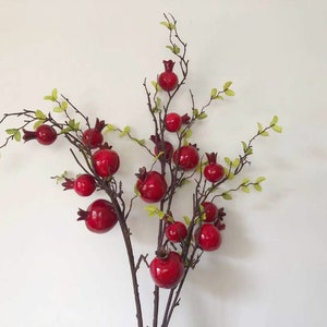 Artificial Persimmon Long Branch with Tender Leaves, Realistic Fruit Craft, Home Floral Decor, Wedding Flower Arrangement, Floor Vase Filler