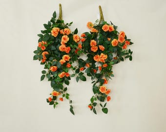 Fake Rose Hanging Wall, Artificial Flower Vine, Wedding Arrangement, Home Floral Decoration, Door Arch Decoration, Outdoor Garden Use