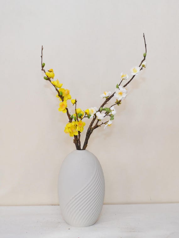 人工梅の花、春の梅の茎、造花、ホームフラワーデコレーション