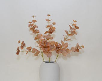 Rama de hoja de eucalipto falsa, artesanía con follaje falso, flores artificiales, decoración de plantas para el hogar, centro de mesa con arreglo floral para bodas, ramo de hierba