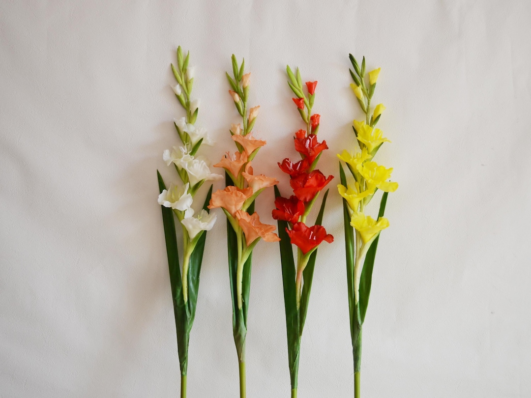 Artificial Gladiolus Flowers, Real Touch Petal, Rustic Home Decor ...