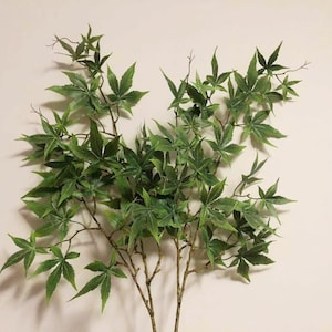 AhornBlatt Langer Ast künstlich, Fake Laub Stiel, Herbst Home Floral Dekor, Wohnzimmer Blumen Handwerk, Hochzeit Party Grün