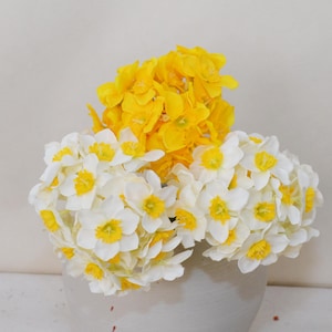 Artificial Daffodil Bouquet, Realistic Narcissus Stem, Home Floral Decor, Wedding Bridal Flower, Dining Table Centerpiece, Indoor Spray Gift