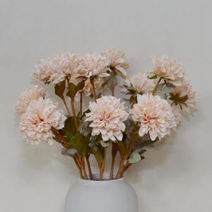 Artificial Chrysanthemums, Dried Dahlia Stem with Leaves, Vintage  Floral Decor, Artificial Flower Crafts, Wedding Party Bloom Arrangement