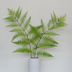 Artificial Fern Leaves with Long Stem, Fake Tropical Plant Crafts, Home Floral Decor, Window Greenery Ornament, Wedding Party Arrangement