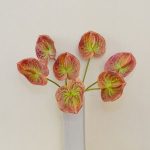 Artificial Anthurium Stems, Fake Flamingo Lily Flower Crafts, Home Tropical Floral Decor, Bouquet Wreath Fillers, Wedding Party Arrangements
