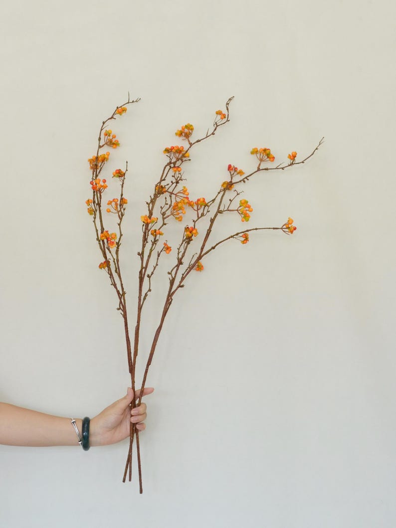 Quality Bittersweet Fruit Long Branch, Artificial Fall Berry Crafts