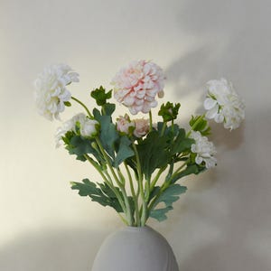 Real Touch Dahlia Spray, Fake Dahlia Stems with buds, Artificial Flower, Table Centerpiece, Wedding Party Bloom Arrangement, Realistic Craft