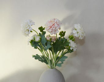 Real Touch Dahlia Spray, Fake Dahlia Stems with buds, Artificial Flower, Table Centerpiece, Wedding Party Bloom Arrangement, Realistic Craft