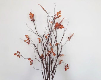 Autumn Foliage Twig, Artificial Ficus Leaves Long Branch, Home Floral Decor, Wedding Arrangement, Party Centerpiece, for Wreath Garland Arch