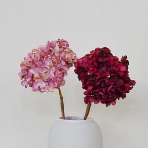 Faux Dried Hydrangea Stem, Fake Hydrangea Craft, Artificial Flowers, Faux Hydrangea Spray, Wedding Party Flower Arrangement Centerpiece