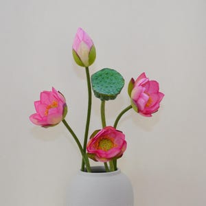 Artificial Lotus Flower with Long Stem, Lotus Pods, Lotus Heads, Lotus Rustic Style, Home Decor,  Wedding Arrangements, Plant Themed Crafts