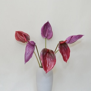 Fake Flamingo Lily Flower, Artificial Anthurium Stems, Home Tropical Floral Decor, Bouquet Wreath Fillers, Wedding Party Arrangements