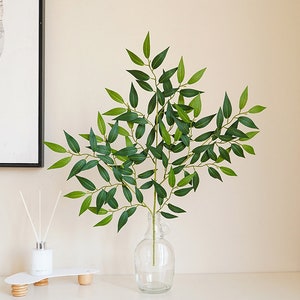 Fake Wisteria Leaf Branch, Nageia Nagi Foliage, Nandina Plant, Artificial Flower, Home Greenery Decor, Wedding Party Floral Arrangement