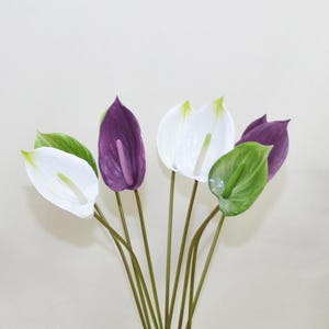 Artificial Anthurium Stems, Faux Flamingo Lily, Anthurium Decor, Fake Tropical Plant, Bouquet Fillers, Home Decor, Garden Decor,  for Gifts