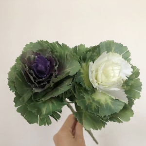 Artificial Kale Flower Stem, Realistic Vegetable Craft, Home Floral Decor, Bouquet Wreath Filler, Indoor Greenery, Wedding Party Arrangement