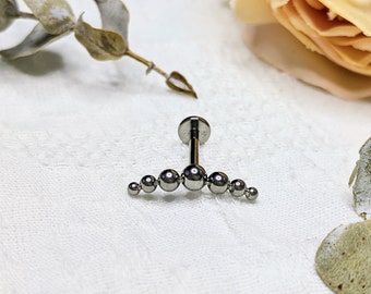 Internally Threaded G23 Titanium 16G 6mm/8mm/10mm Flat Back Stud for Labret Monroe Cartilage and More