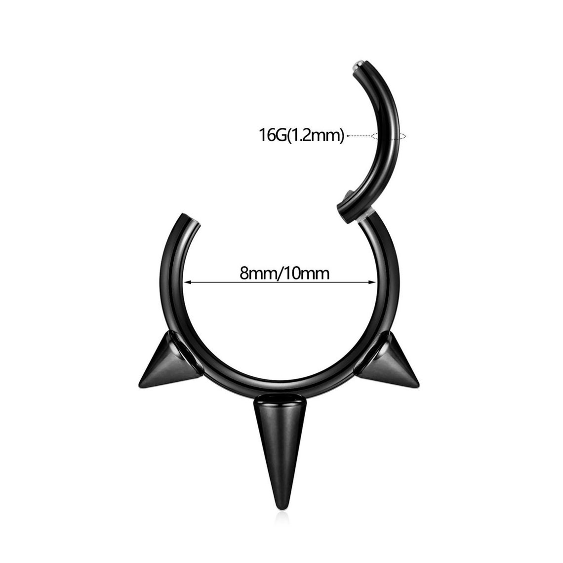 Nose Earring Hoop Spike 316L Surgical Steel Hinged Segment Etsy