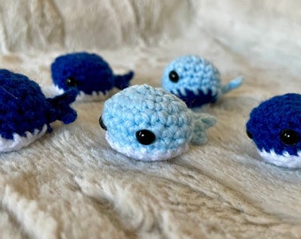 Handmade crochet little whale  / pocket hug / soft plushie / crotchet Dolphin