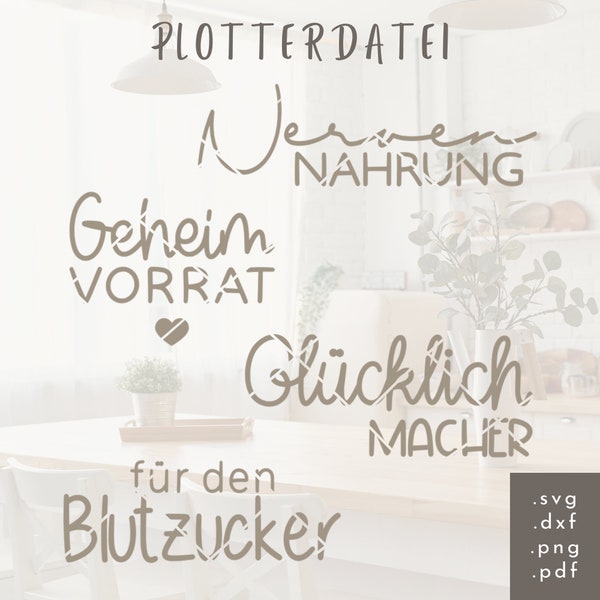 Plotterdatei Süßigkeiten No.1 Süßigkeitenglas Süßigkeitendose - Nervennahrung Glücklichmacher Geheimvorrat Blutzucker (.svg, .dxf,.png,.pdf)