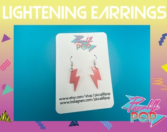 Lightening Bolt Earrings (Pair) - Laser Cut Acrylic Jewellery