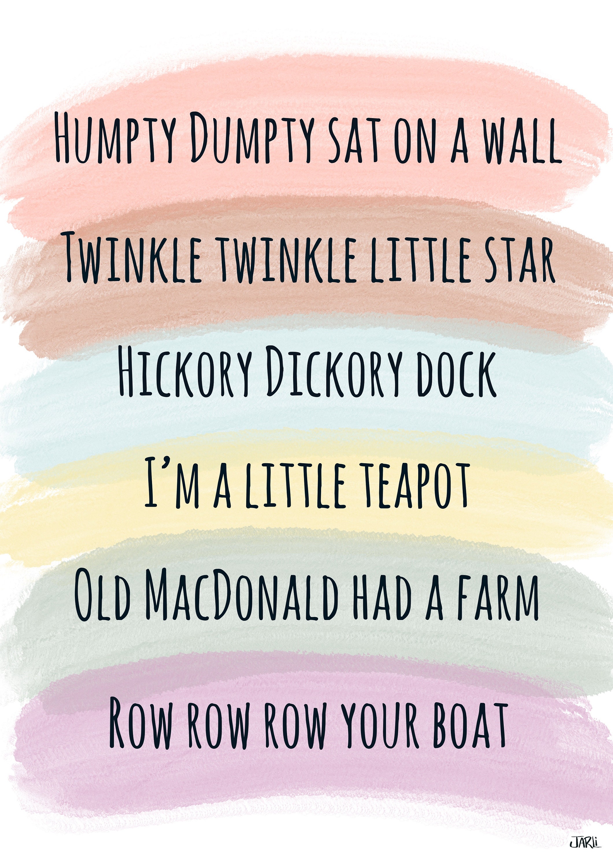 Nursery Rhyme Numbers & Alphabet Prints Set of 4 Etsy