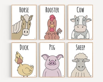 Printable Download Farm Animal Coloring Book - Etsy